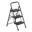 3 Step Ladder, Folding Step Stool with Wide Anti-Slip Pedal and Comfort Handgrip, Lightweight 600 lbs Capacity Portable Steel Ladder, Multi-Use for Kitchen, Home, Household and Office, Black