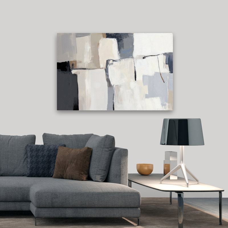 Tapisserie neutre II, abstrait, minimalisme moderne, géométrique, H 48 po x l 32 po