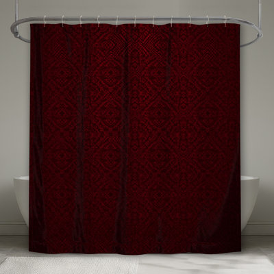 Red Damask Texture Shower Curtains Extra Long