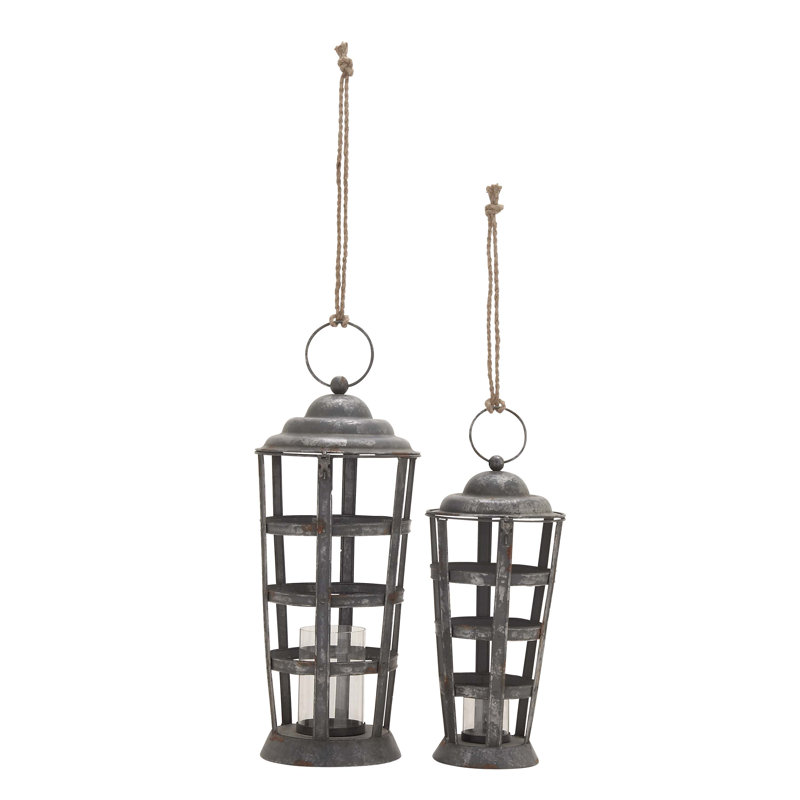 Ensemble de lanternes en fer 2 pièces