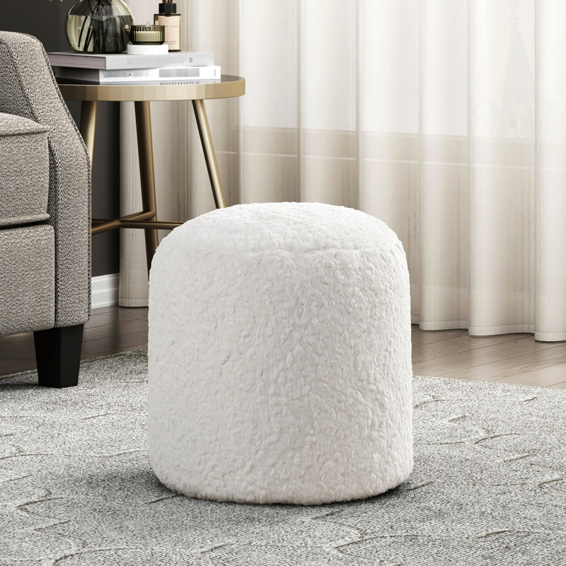 Repose-pieds en fausse fourrure avec assise antidérapante, capacité de poids de 300 lb, 16 po x 17 po, repose-pieds moderne Design Element, base, limite de 300 lb,
