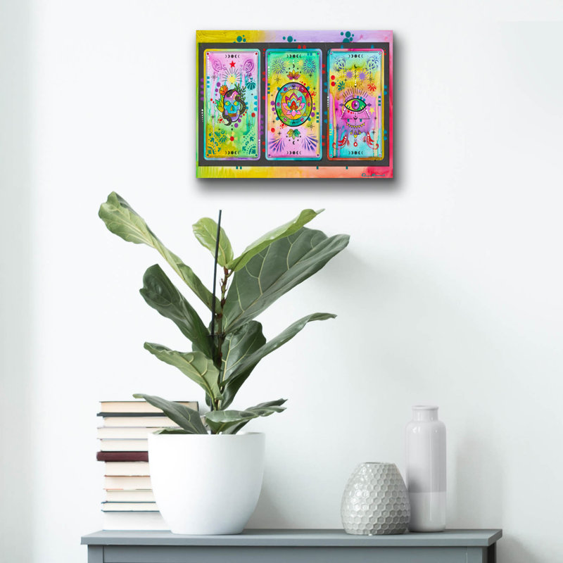 «Tarot Reading» par Dean Russo, art mural en verre acrylique, H 12 po x l 16 po x P 0,13 po