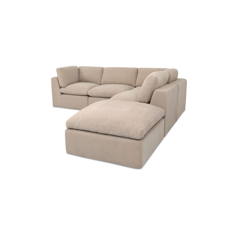 Cates Dream Modular Sectional Dark Green, Beige Polyester