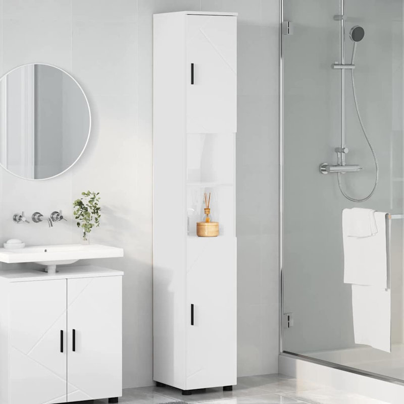 Wall Mounted Required Bathroom Cabinet, High Gloss White