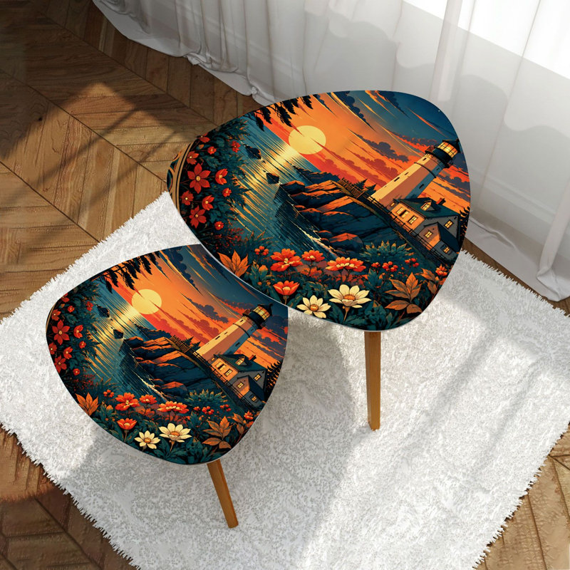 Ensemble de 2 tables basses gigognes Triangle
