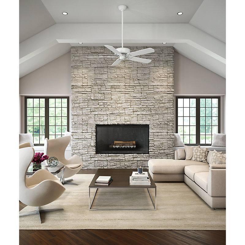 Ventilateur de plafond 54 po et télécommande portative Panama, Blanc neige