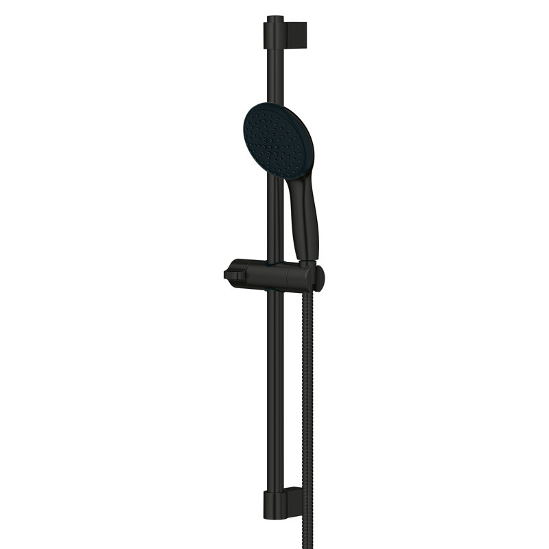 Ensemble de barre de douche ronde 24 po Tempesta 110, 2 jets, Noir mat