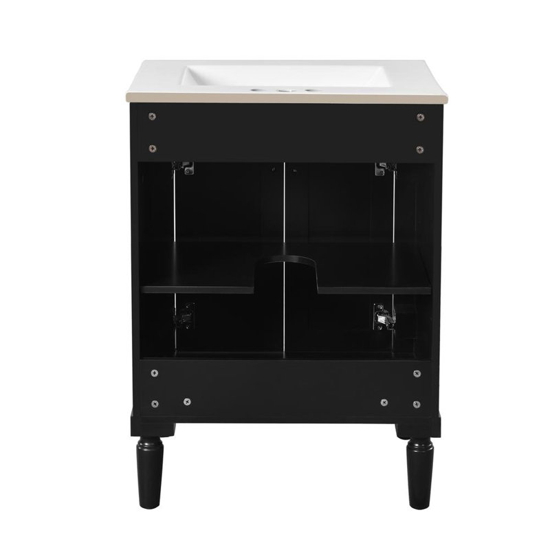 Meuble-lavabo 24 po, Noir
