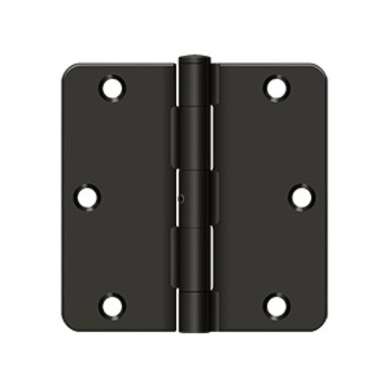 Charnière à rayon 3 1/2 po x 3 1/2 po x 1/4 po Deltana S35R4N10B, épaisseur résidentielle, paire de bronze huilé