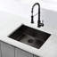 Évier de cuisine encastrable 32 po x 19 po, acier inoxydable, noir bronze, cuve profonde de 10 po, conception robuste et à drainage de l'eau de calibre 16, simple impact