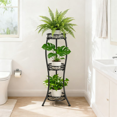 3-Tier Tall Metal Plant Stand For Indoor And Outdoor Use, Wrought Corner Display Shelf With Vertical Space-Saving Design For Patio, Porch, Living Room, And Garden