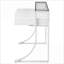Bureaux, bureau d'écriture moderne à 2 tiroirs avec huche en verre, l 48 po x P 23,5 po x H 36 po | Blanc brillant | Bois aggloméré + métal