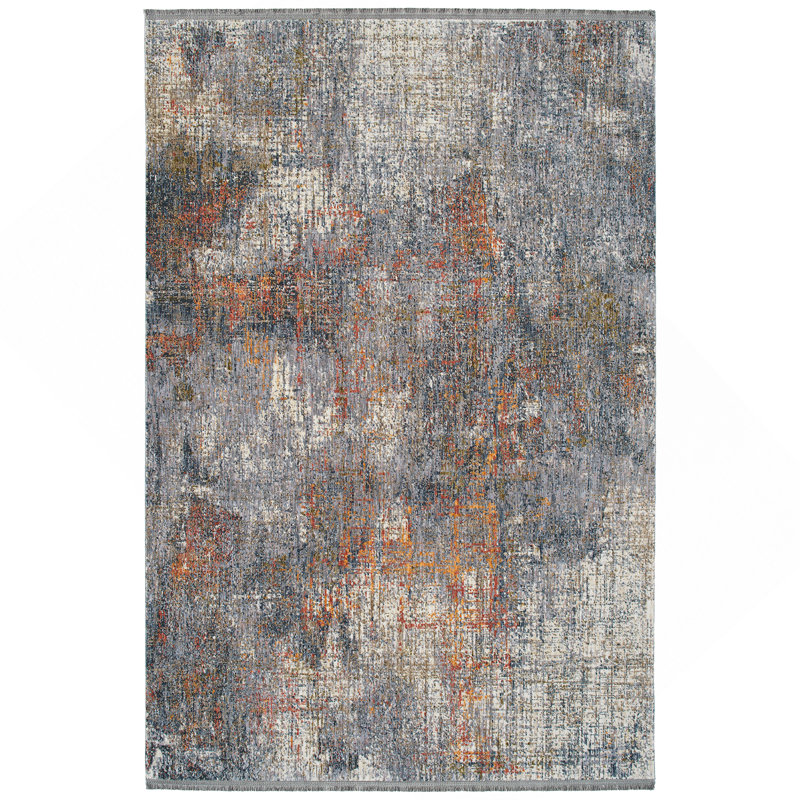 Modern, Abstract, Cut Pile Rectangle Throw Rug