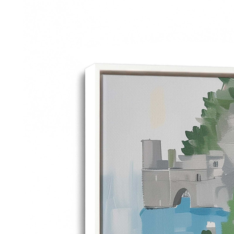 Coastal Village Glow IV, Blanc opaque, H 13 po x l 9 po, Toile avec cadre