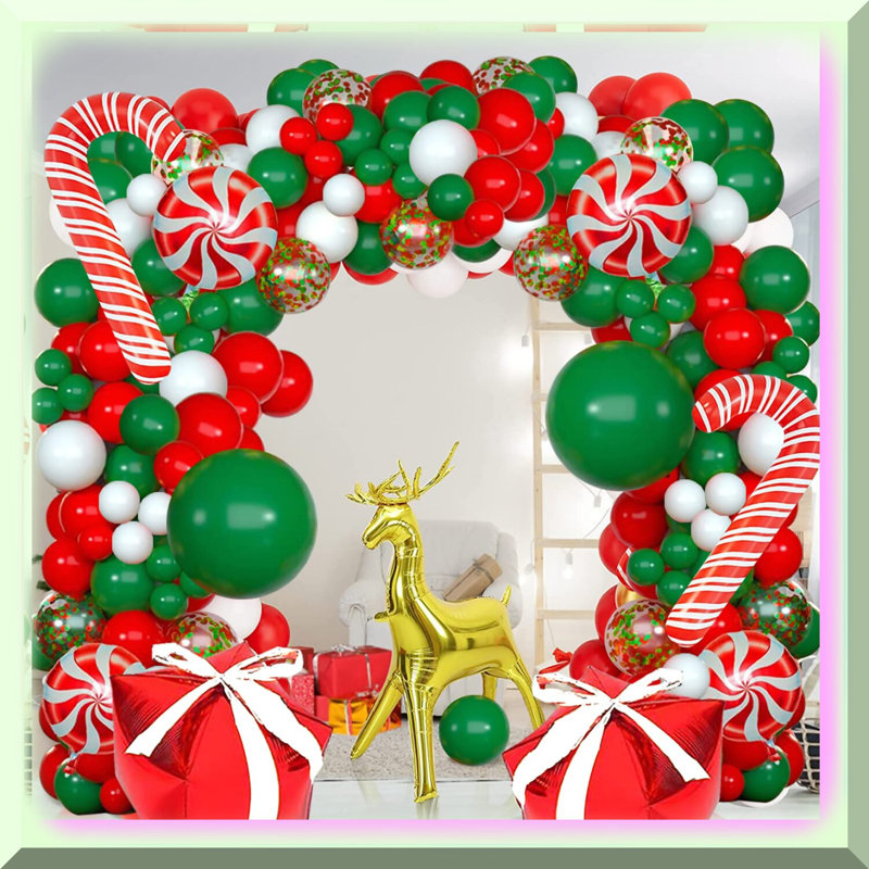 Vibrant Balloon Streamer Backdrop with Ribbons