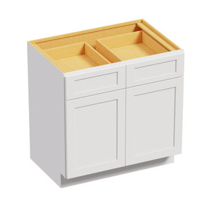 White Shaker  34.5'' H Plywood Base Cabinet Ready-to-Assemble