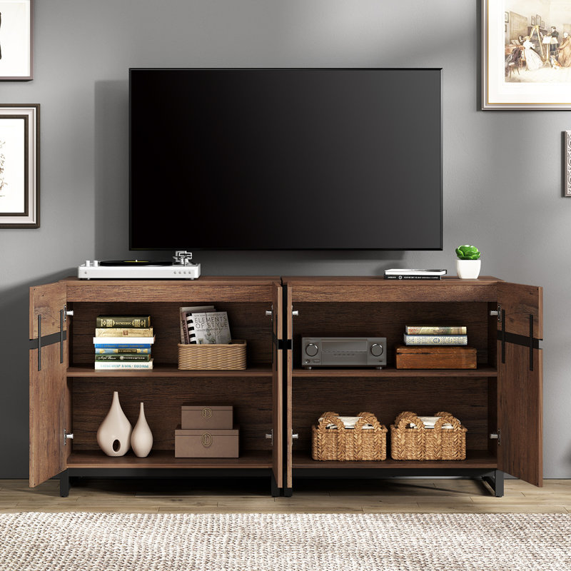Aadam 63' W Storage Credenza, Brun, 30.6"H x 63"L x 15.6"W