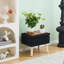 Petit tabouret d'appoint avec repose-pieds en bois-1303797759