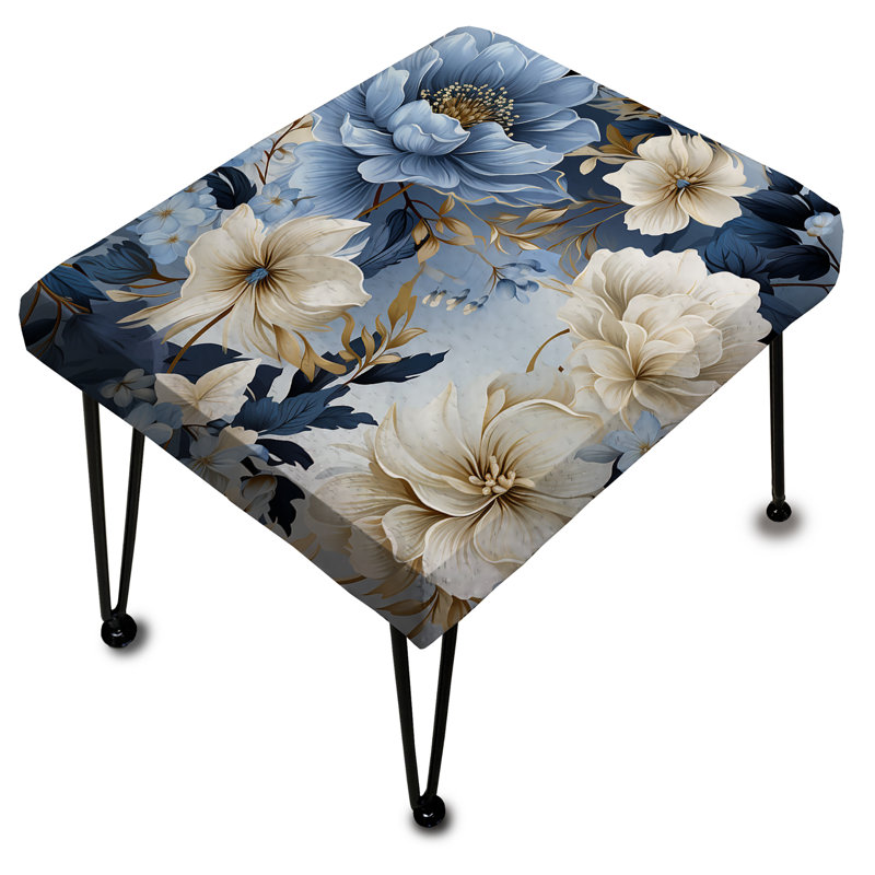 Misty Whispers Moody Patterns - Floral Rectangle Ottoman