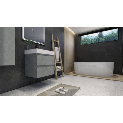Base de meuble-lavabo simple 24 po mural seulement