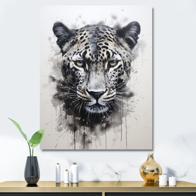 " Black And White Panther Gaze Portrait I "