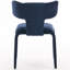 Chaise de salle à manger moderne et minimaliste, chaise rembourrée en tissu bleu avec structure en acier évasée et coussin en mousse-1892648232