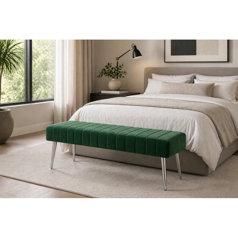 Banc en simili cuir Hilda, Vert