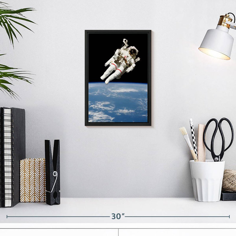 NASA Space Mission I, 9" X 13", Floating Frame Black