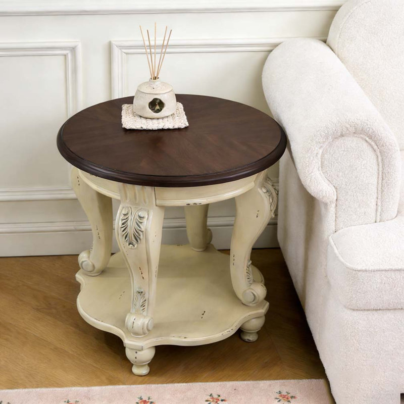 Table de bout ronde 22 po, Beige