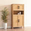 Armoire de rangement Mid-Century tissée à 4 portes avec tablettes réglables. Idéal pour les essentiels de salle à manger et le désordre du salon. Quatre structures amplement d'espace dans les portes Design Good Articles Decor. Équilibre