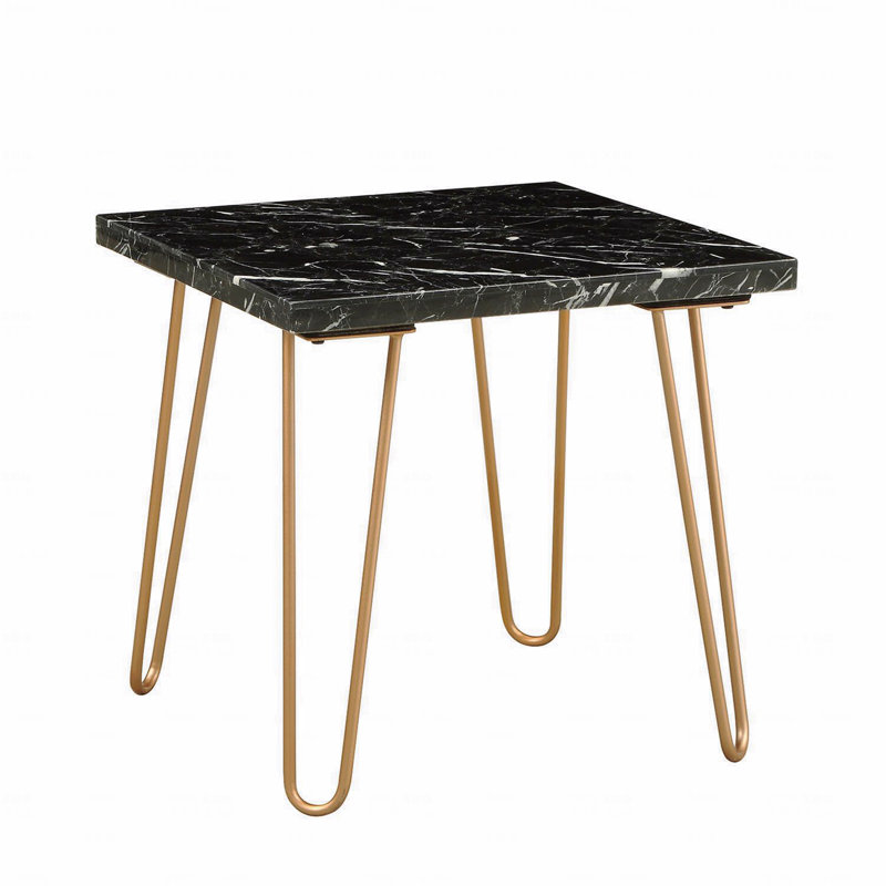Table de bout 1pc Luxury Living Room Furniture Table d'appoint, Noir