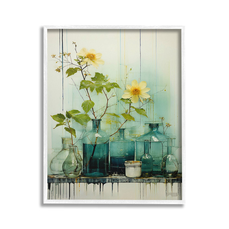 Art moderne, estampe numérique encadrée par JB, Giclée encadrée blanc bord de mer, H 30 po x l 24 po