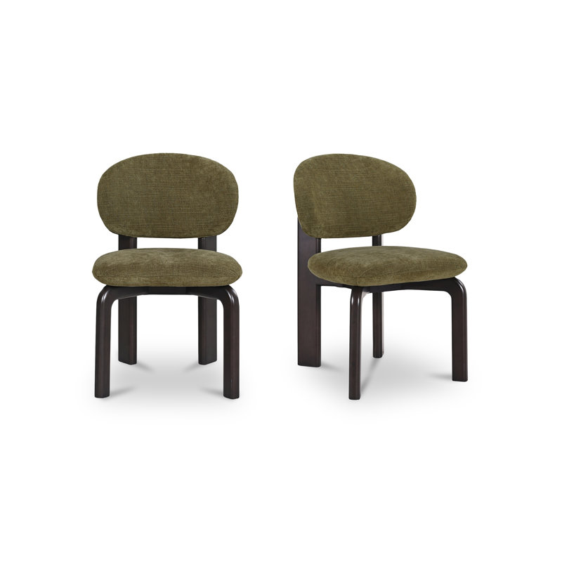 Sami Dining Chair Brown Set Of Two, Dark Green