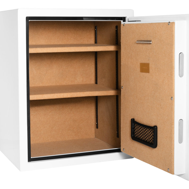 Biometric Safe, 4.48 Cubic Ft, White - At 1200F For 30 Mins, Offers Ample Room Valuables Such As Docs, Jewelry, Cash, Steel Build Security