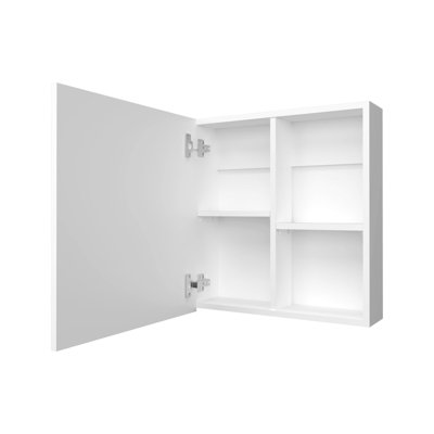 Armoire de rangement de salle de bain moderne avec miroir et trois niveaux de portes réglables