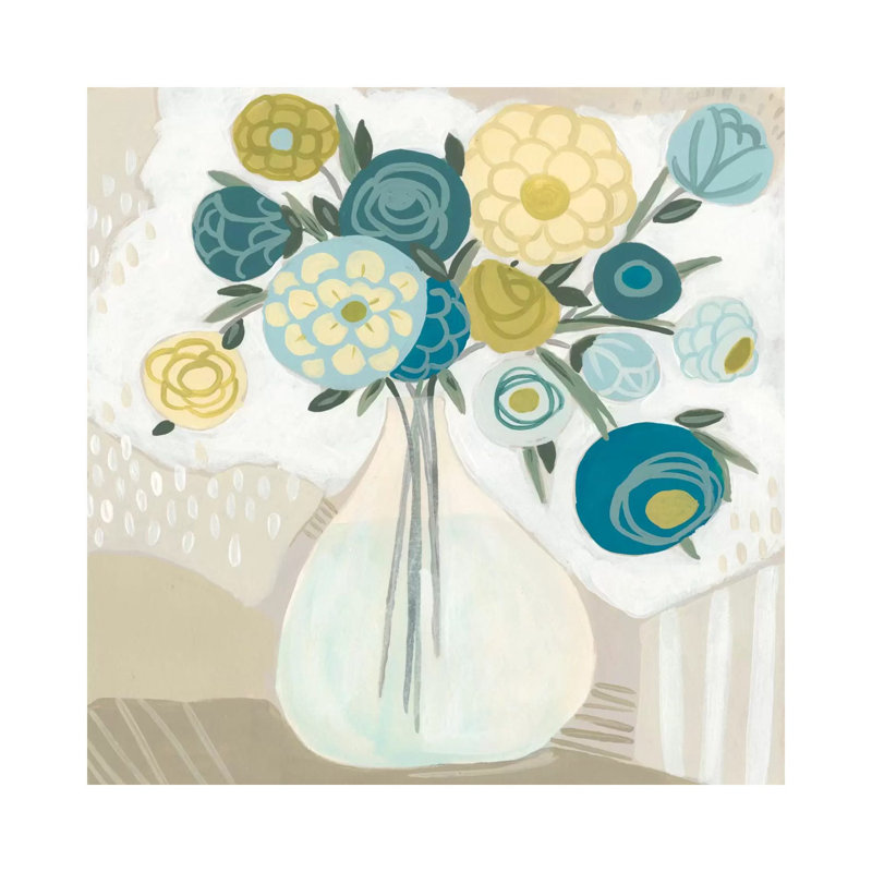 Blue Bohemian Bouquet I by June Erica Vess - Wrapped Canvas Print, 30.48 cm H x 30.48 cm W