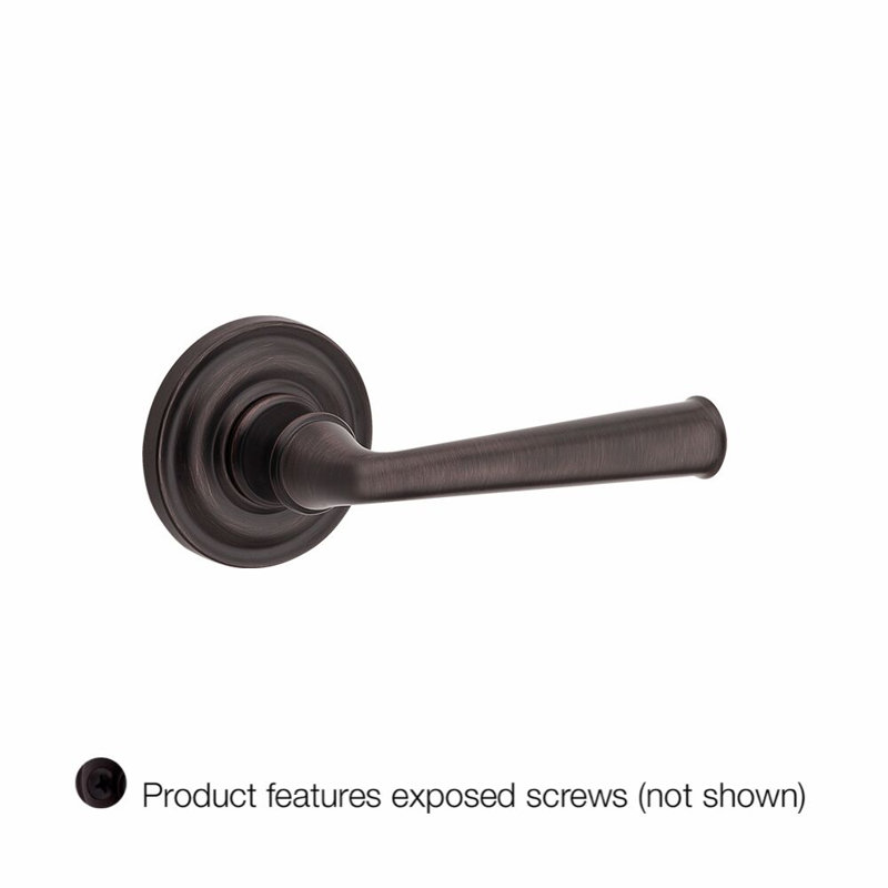 Federal Passage Door Lever with Traditional Round Rose, Venetian Bronze, Right