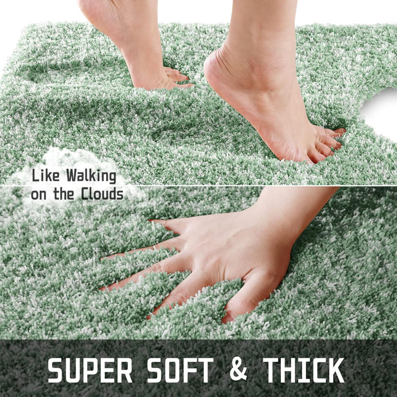 Popincourt Microfiber / Microsuede Non-Slip Bath Rug, Light Green