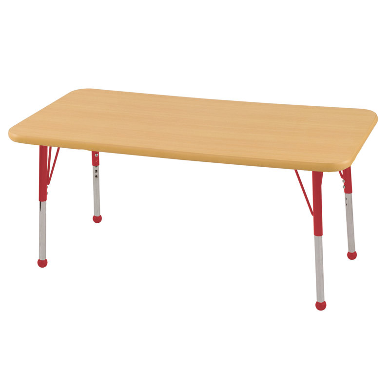 Laminate Adjustable Rectangle Activity Table, Maple