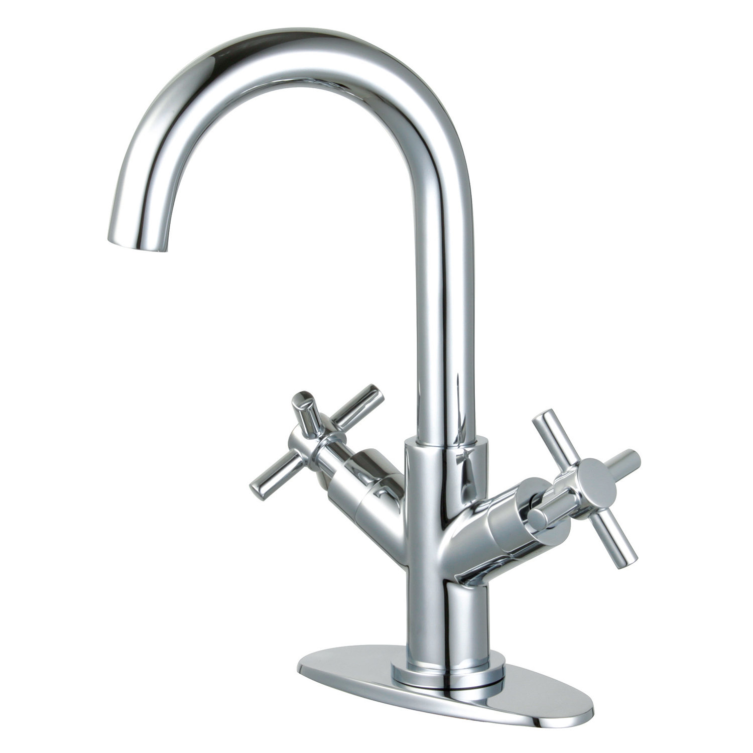 Concord 2-Handle 1-Hole Faucet with Push Drain, Polished Chrome