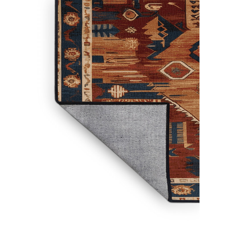 Tapis brun turc lavable à la machine, Carré 5 pi