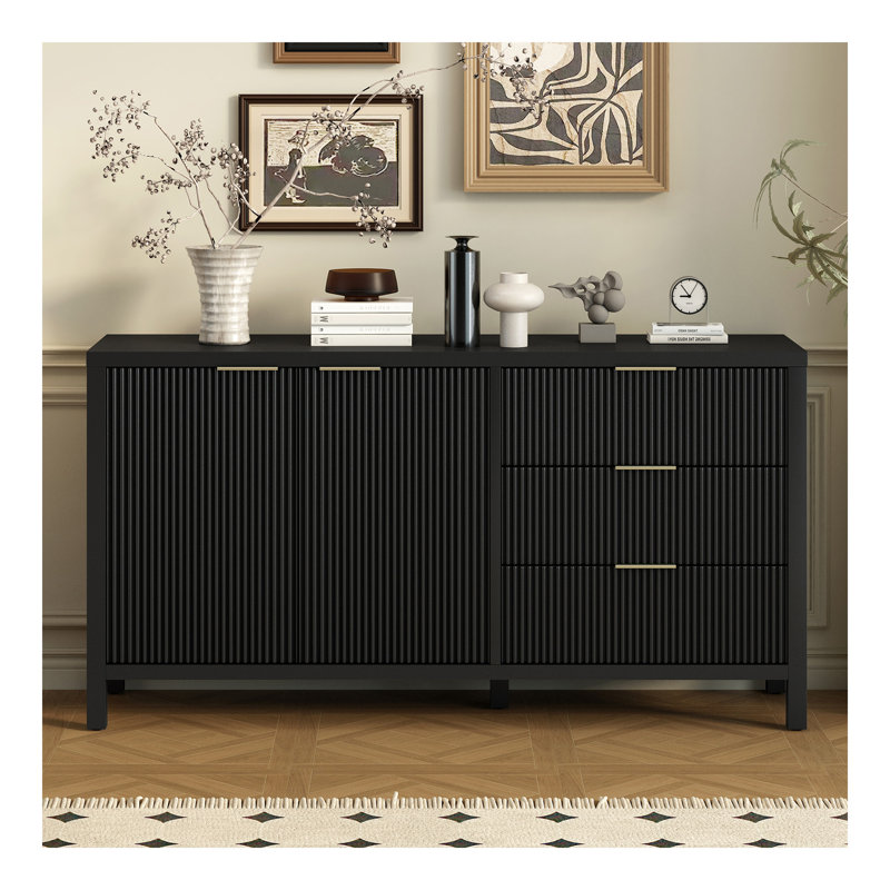 Buffet Minimalist Wave, Noir