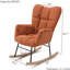 Chaise berçante rembourrée avec fauteuil à haut dossier et chaise berçante rembourrée avec dossier haut Teddy