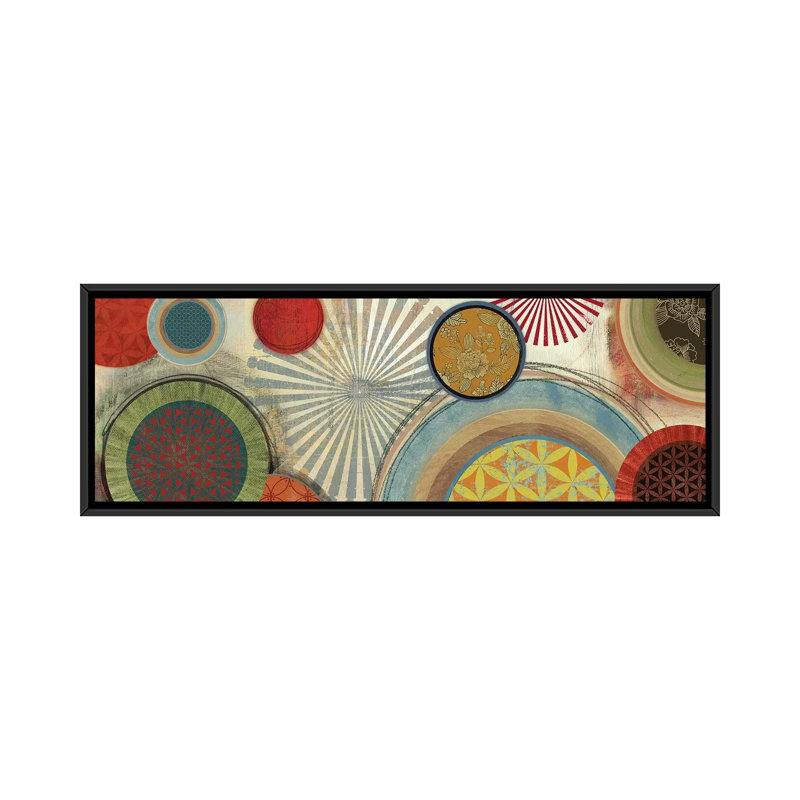 " Commotion II " by Tom Reeves, 12" H x 36" W x 1.5" D, Black Framed