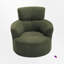 Fauteuil demi-tonneau rembourré et pivotant-1341733567