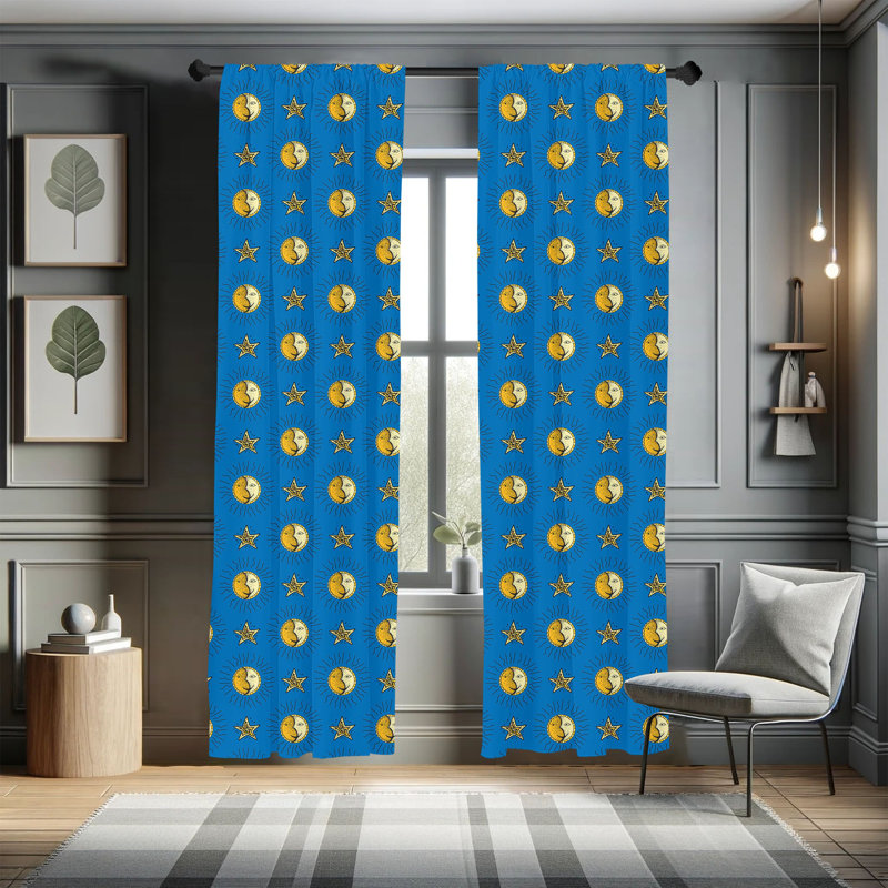 Children Semi-Sheer Rod Pocket Sliding Panel, 28" x 84"