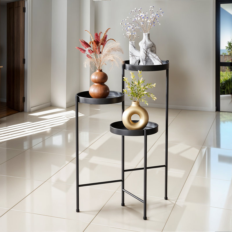 Metal 3-Tier Plant Stand – Black