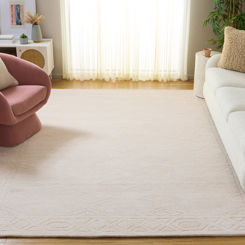 Knoel 675 Hand Tufted Wool/Cotton Geometric Shapes Indoor Use Only Rug in Ivory, Rectangle 8' x 10'
