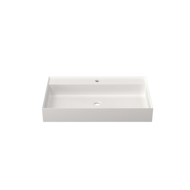 Lavabo de salle de bain à surface solide en pierre de pierre