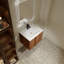 Meuble-lavabo flottant 24 po avec lavabo et portes à fermeture en douceur, ébène brun-1959613346
